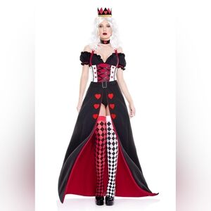 Music Legs Black and Red Queen Costume